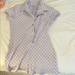Frankie's Bikinis Lavender Checkered Dress